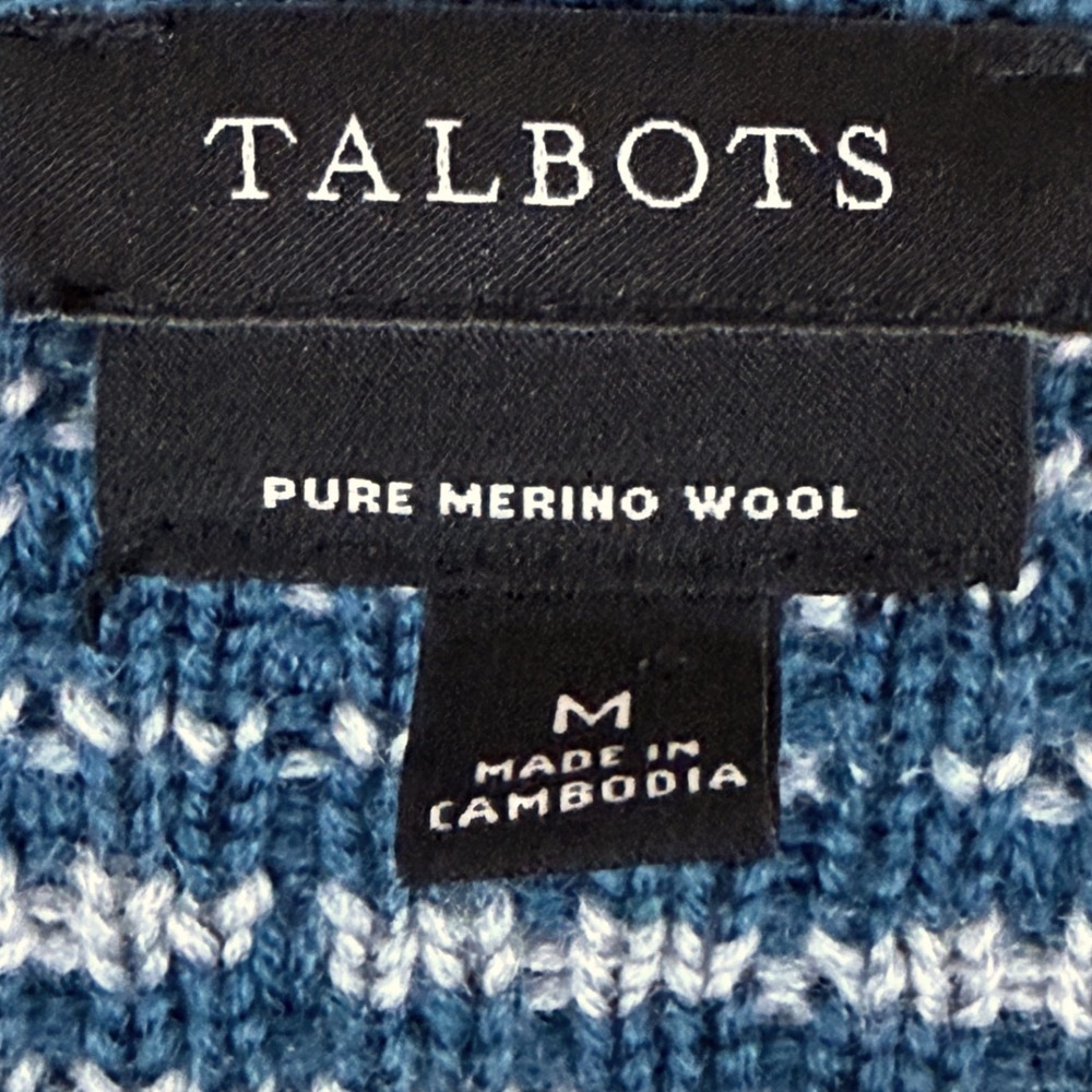 Talbots Pure Merino Wool Cardigan Classic Plaid Button Front M Old Money Capsule - Picture 2 of 7